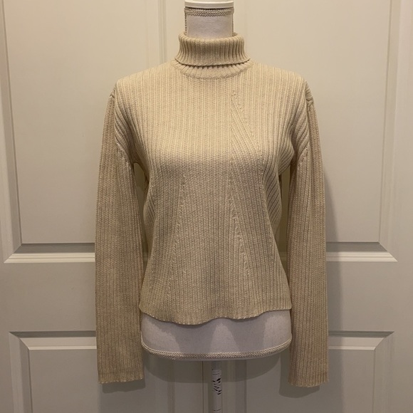Jil Sander Long Sleeve Turtleneck Sweater in Ecru/Cream